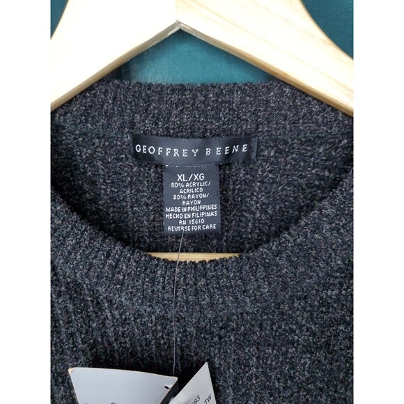 Geoffrey Beene Men's Black/Charcoal Long Sleeve Sweater Size XL Extra Soft NWT - Picture 4 of 7